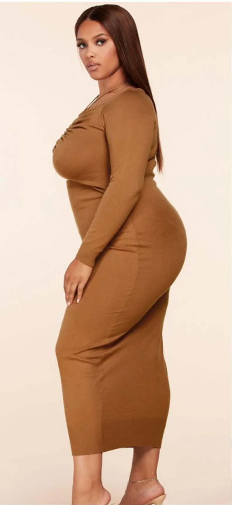 Adele Maxi Dress - Camel [XL-3X]