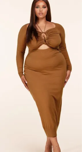 Adele Maxi Dress - Camel [XL-3X]