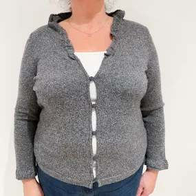 Ash Grey Marl Cashmere V-Neck Cardigan Extra Large