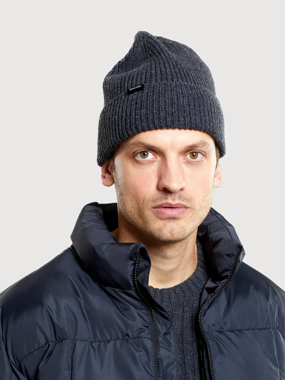 Beanie Hemavan Dark Grey Melange In Recycled Wool | Dedicated