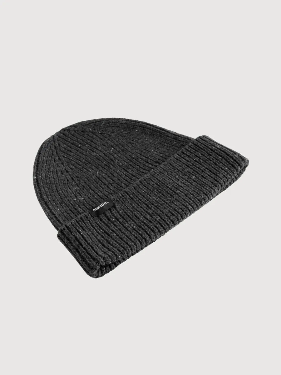 Beanie Hemavan Dark Grey Melange In Recycled Wool | Dedicated