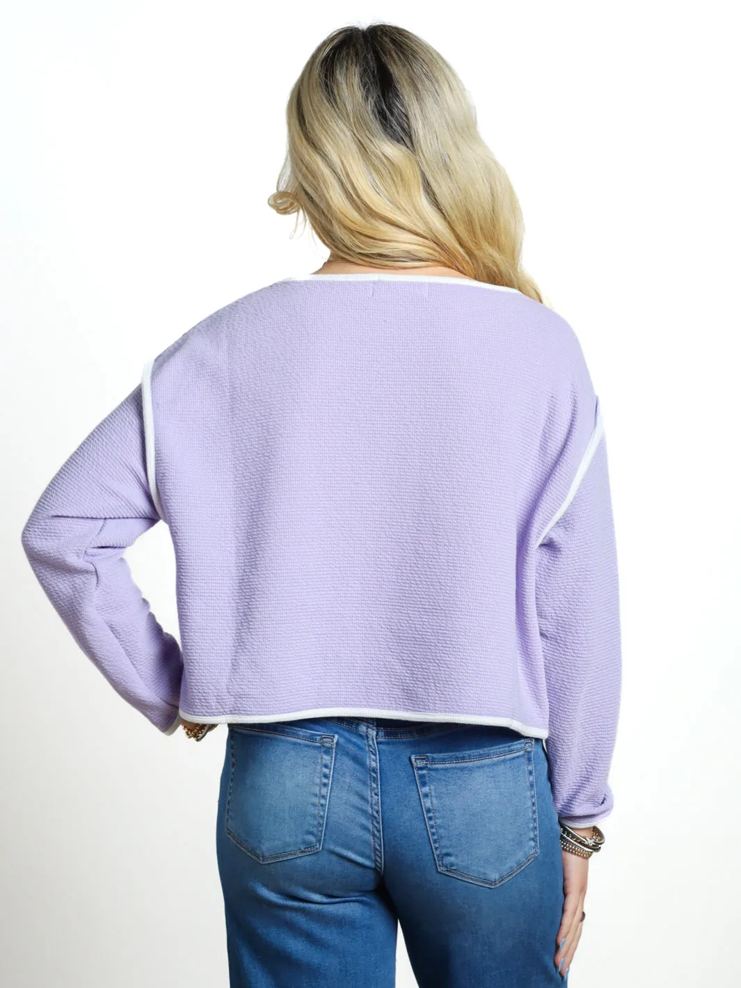 Between The Lines Contrast Seam Top