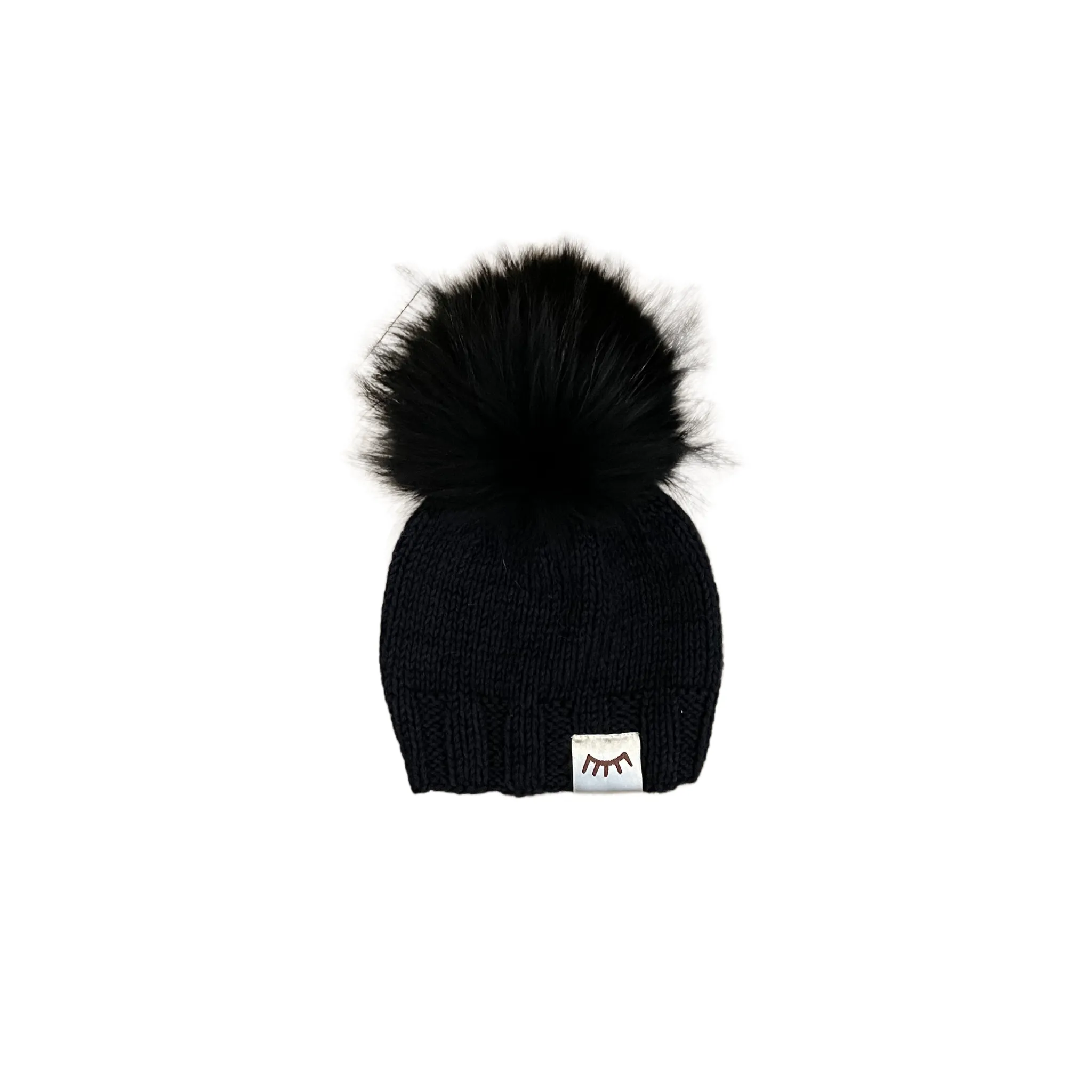 Black Knit Pom Pom Hat