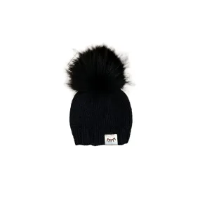 Black Knit Pom Pom Hat