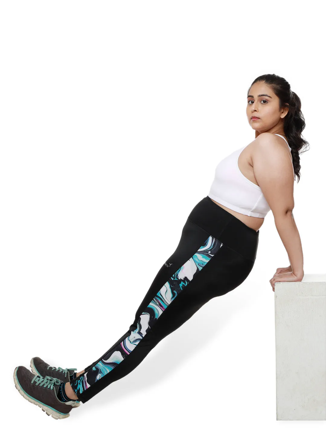 Black Marbling Summer Breeze Leggings