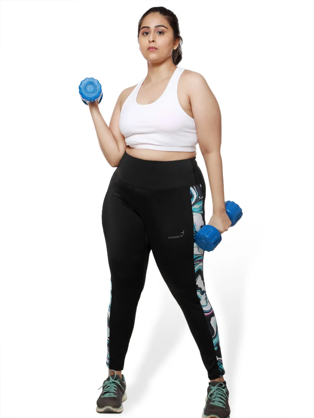 Black Marbling Summer Breeze Leggings