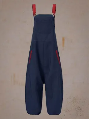 BLUE&GREEN POCKET HAREM JUMPSUIT