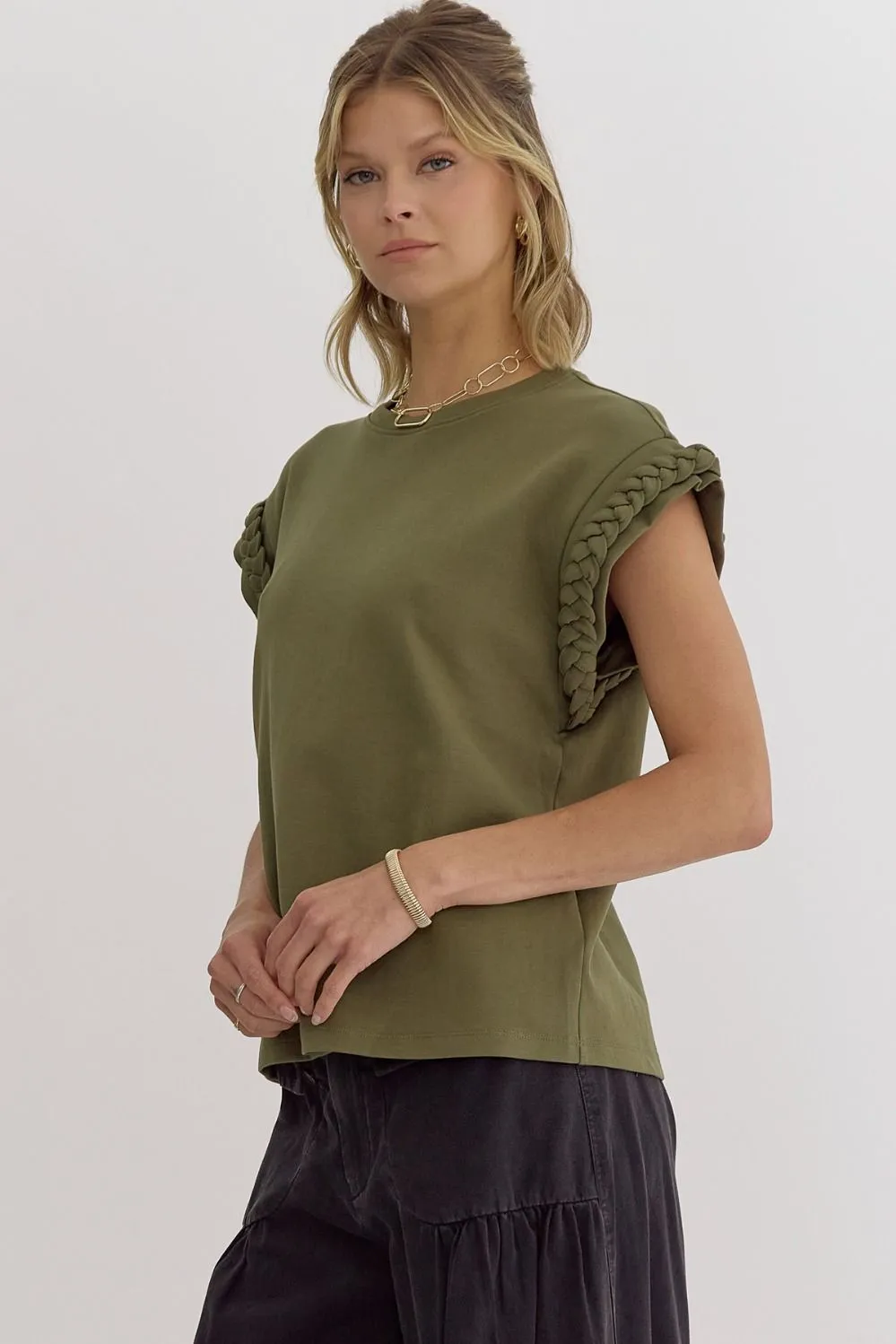 Braided Sleeves Top
