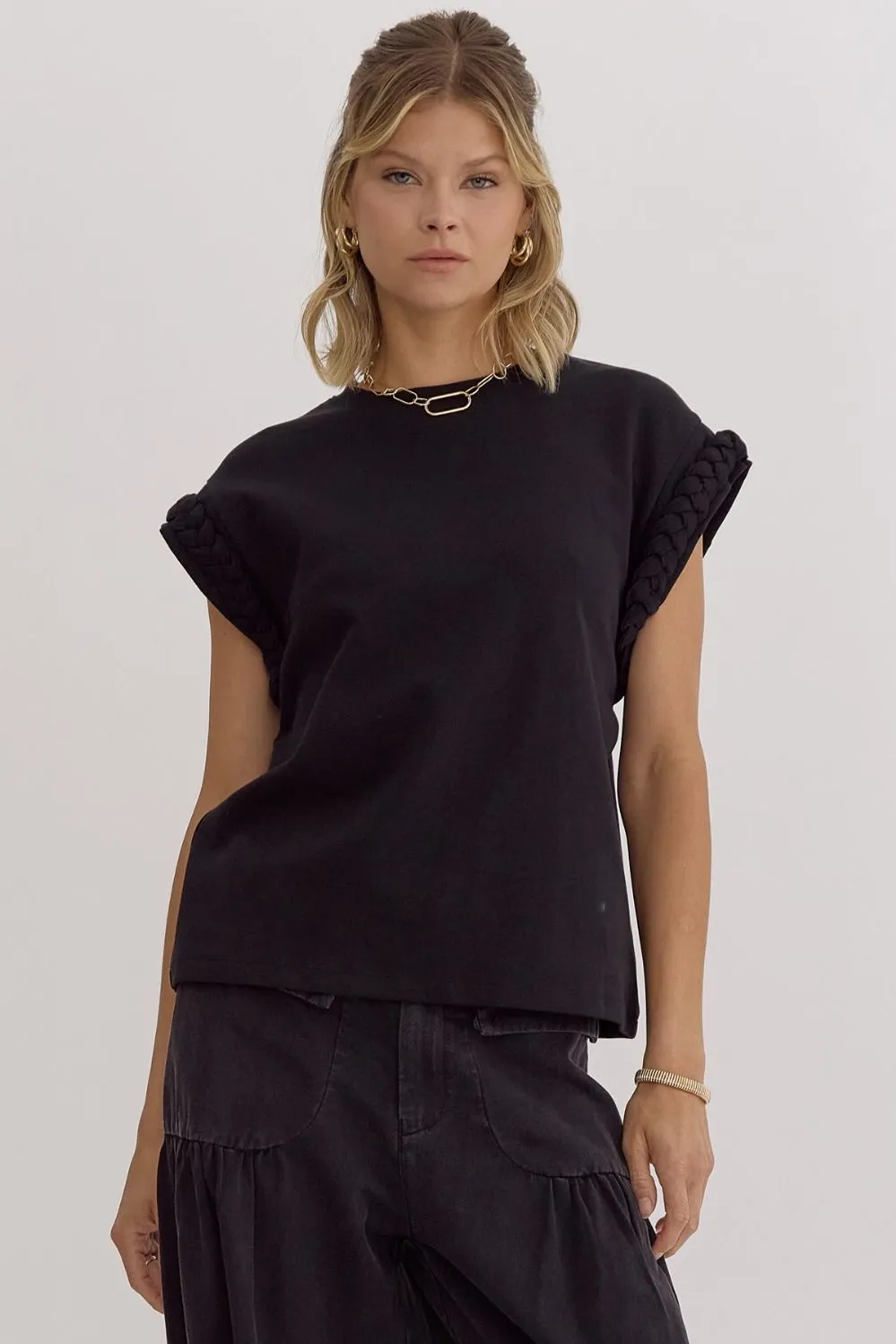 Braided Sleeves Top