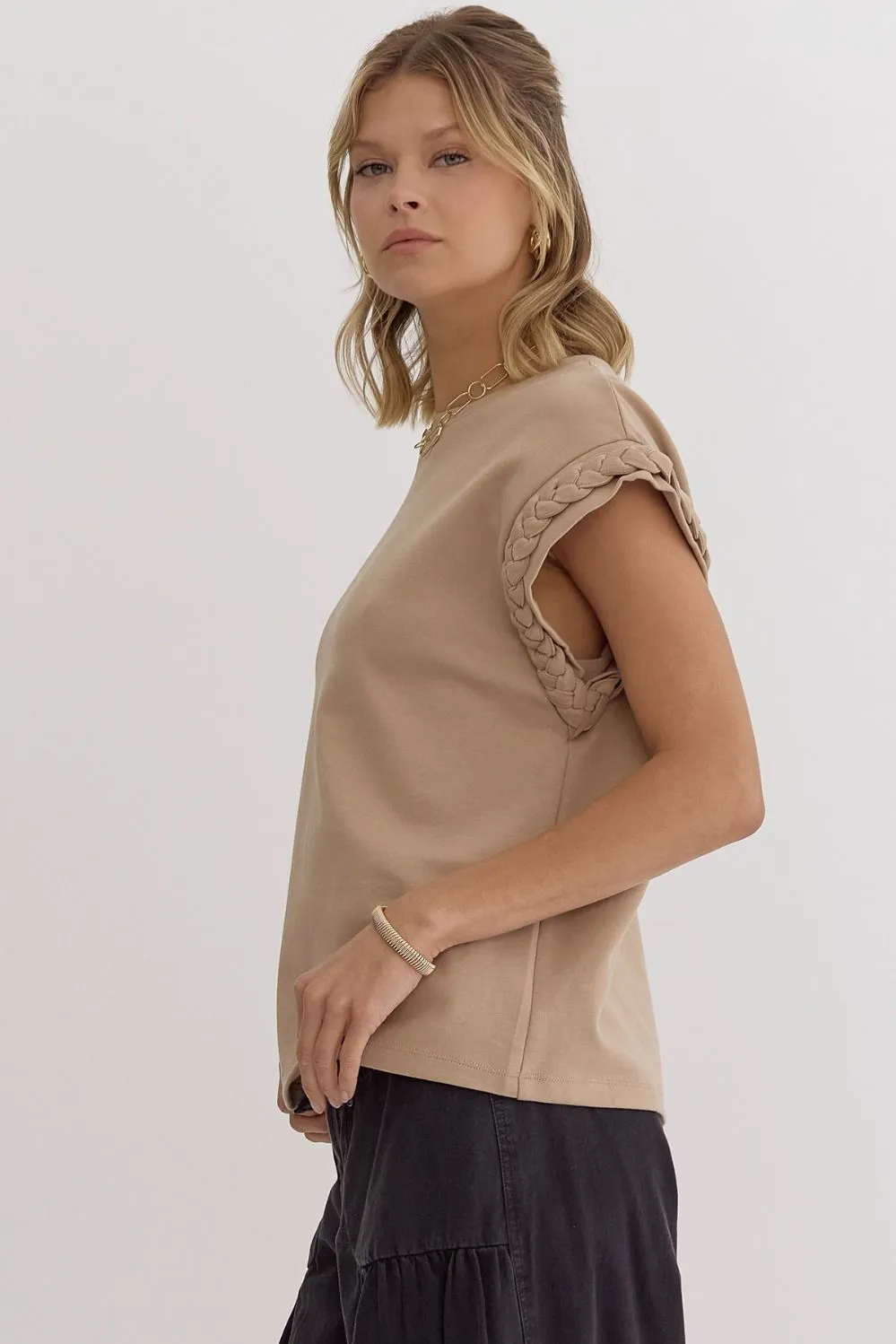 Braided Sleeves Top