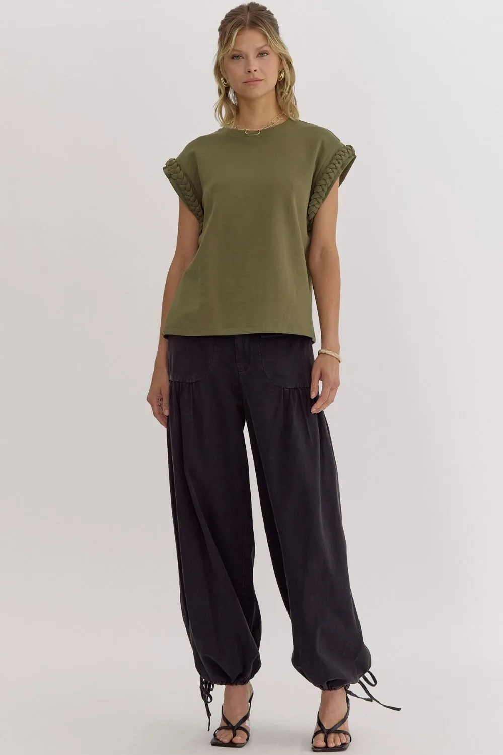 Braided Sleeves Top