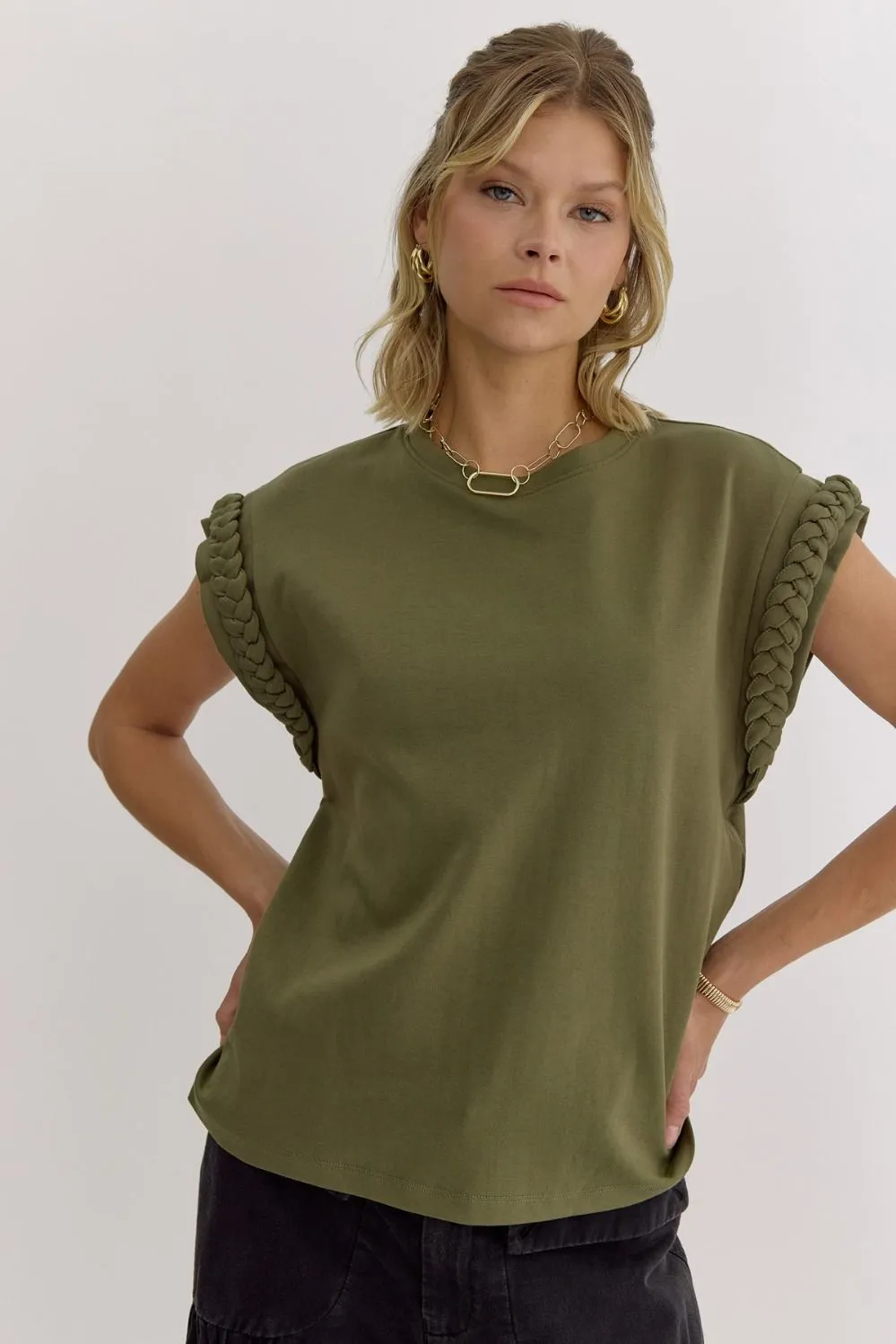 Braided Sleeves Top