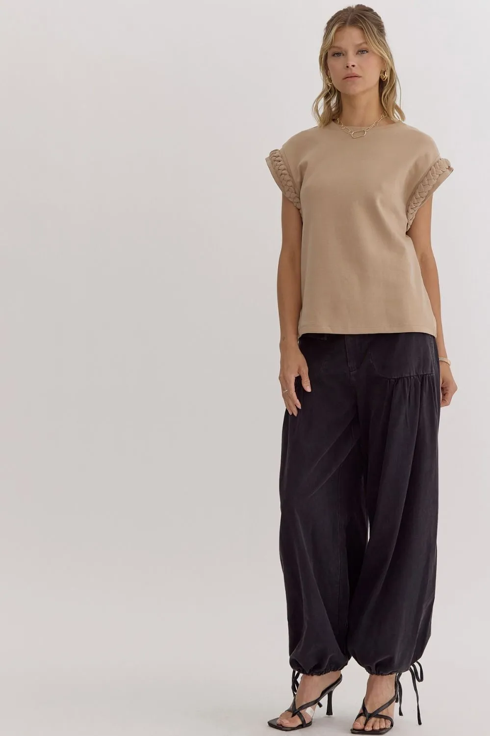 Braided Sleeves Top