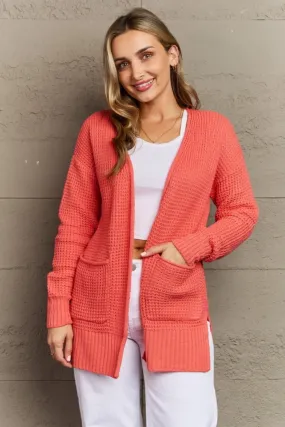 Bright and Cozy Zenana Waffle Knit Cardigan