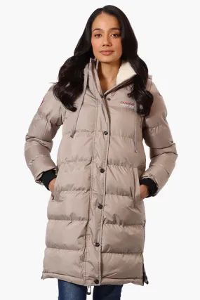 Canada Weather Gear Side Slit Puffer Parka Jacket - Beige