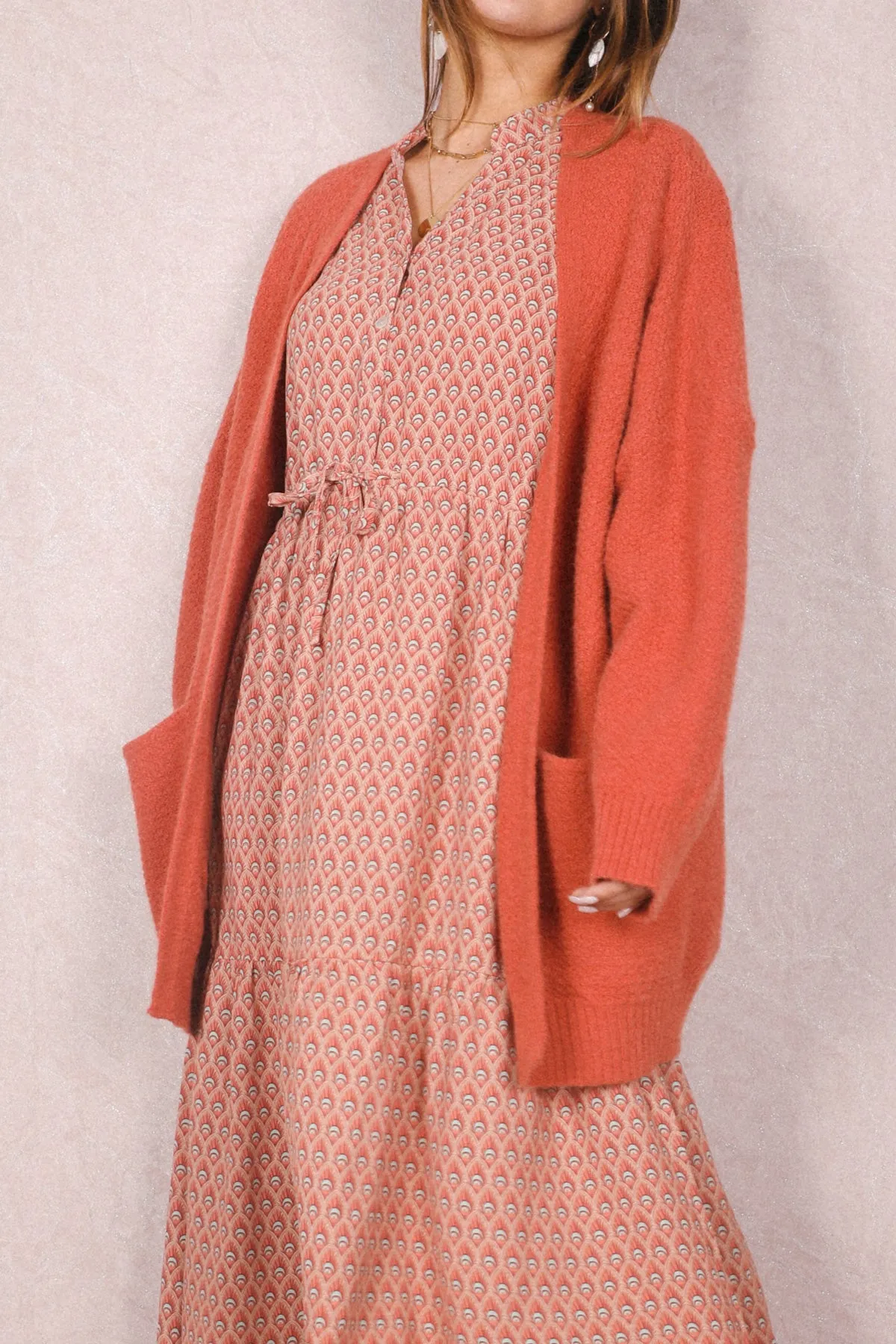 Charmaine coral cardigan