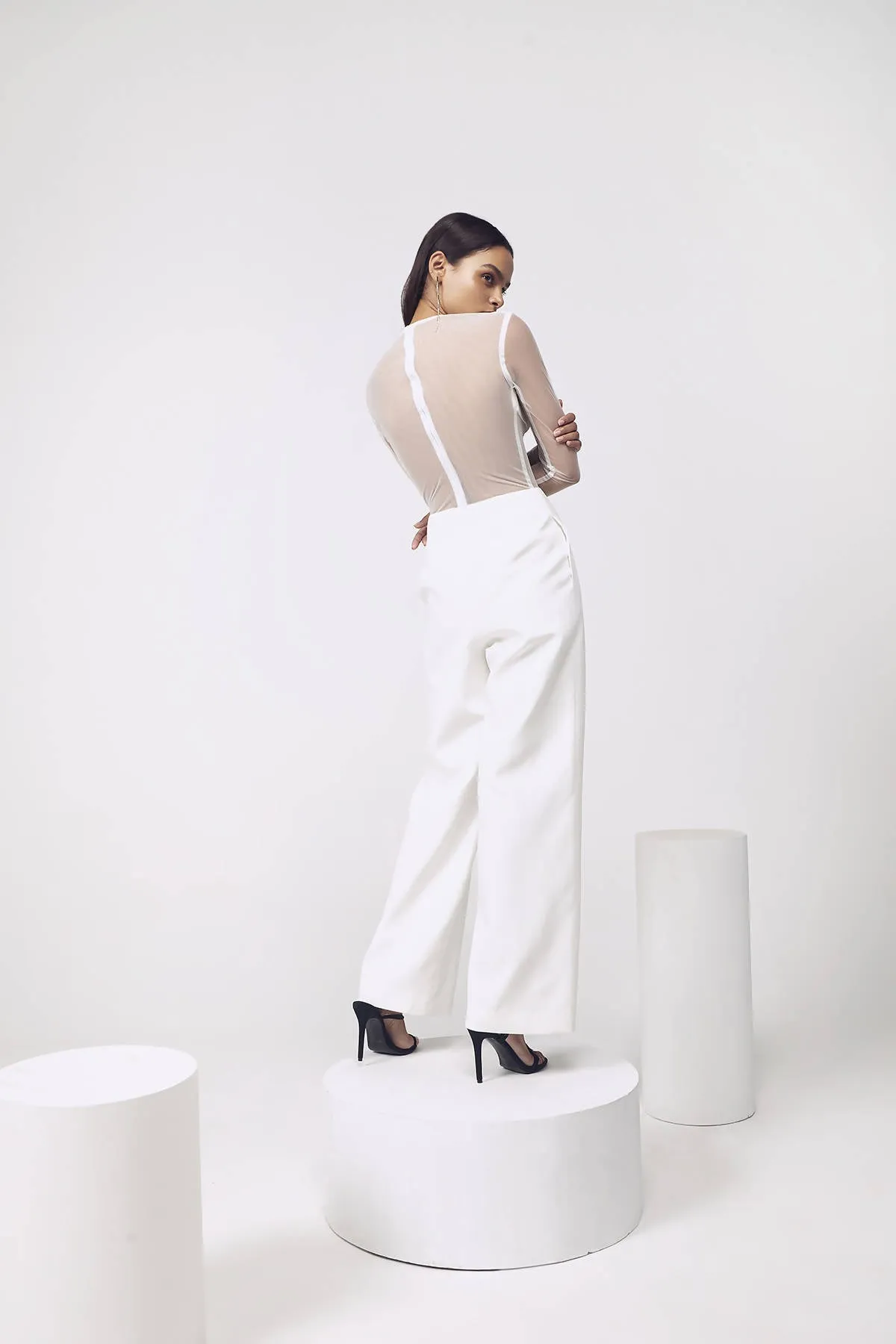 Corseted Jumpsuit in White