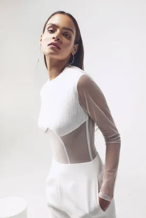 Corseted Jumpsuit in White
