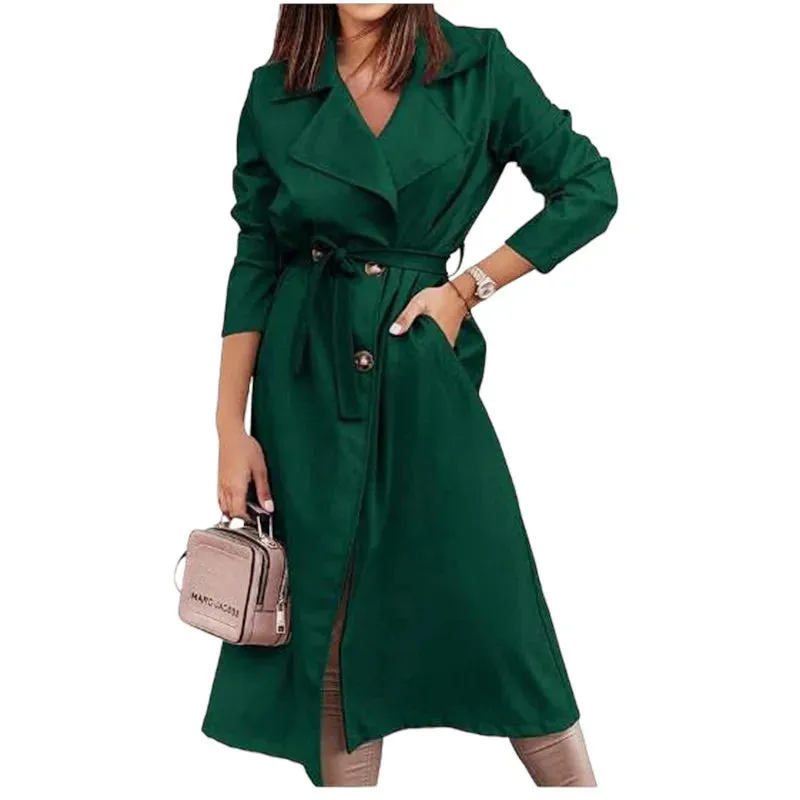 Damen-Mäntel aus Wollmischungen, zweireihig, dünner Damen-Trenchcoat, lässiger Winbreaker mit Gürtel, Trenchcoat für Damen