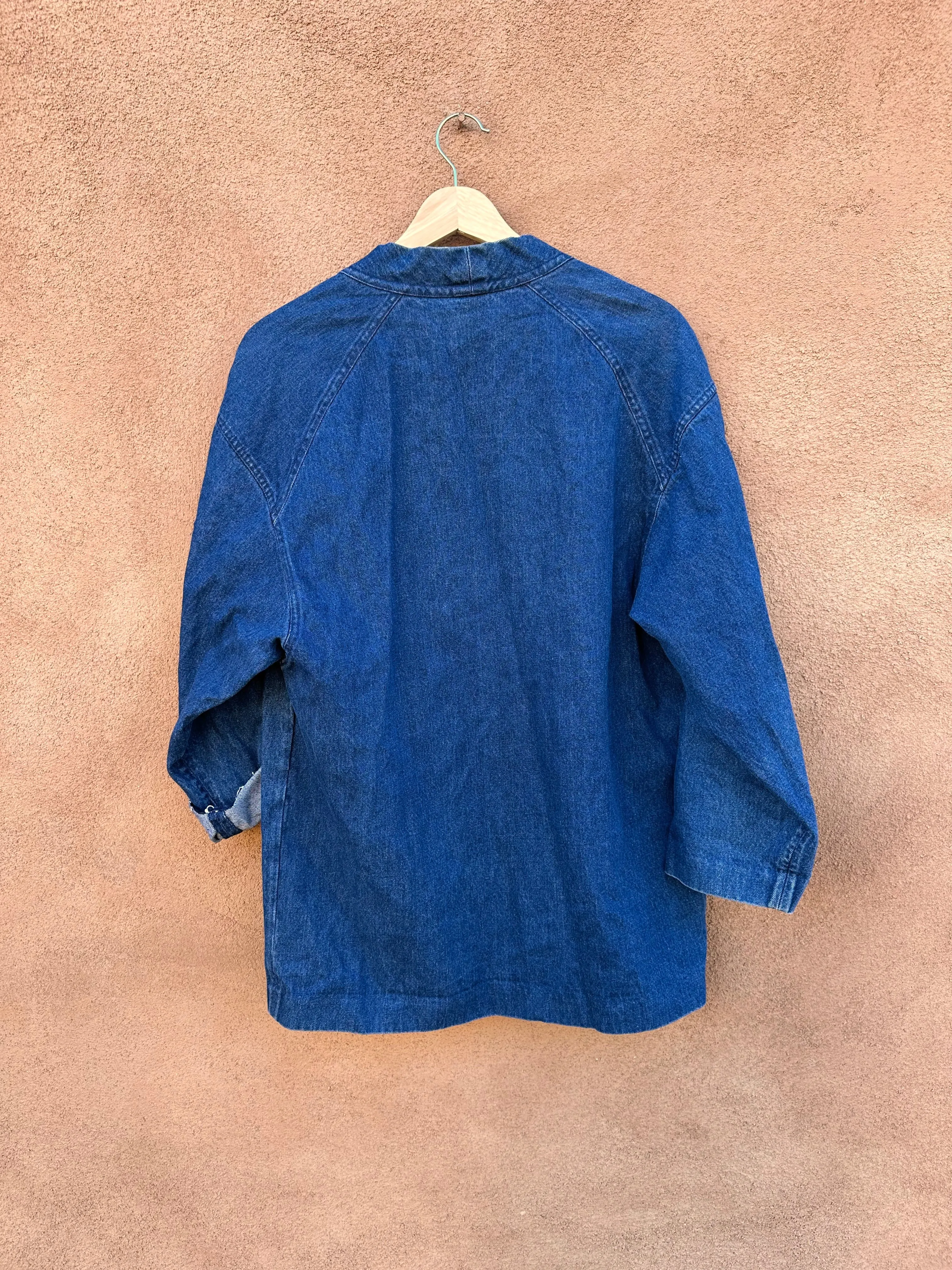 Denim Blazer with Window Cut Outs