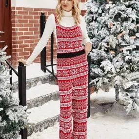 Diana Christmas Knit Overalls Women Jumpsuit