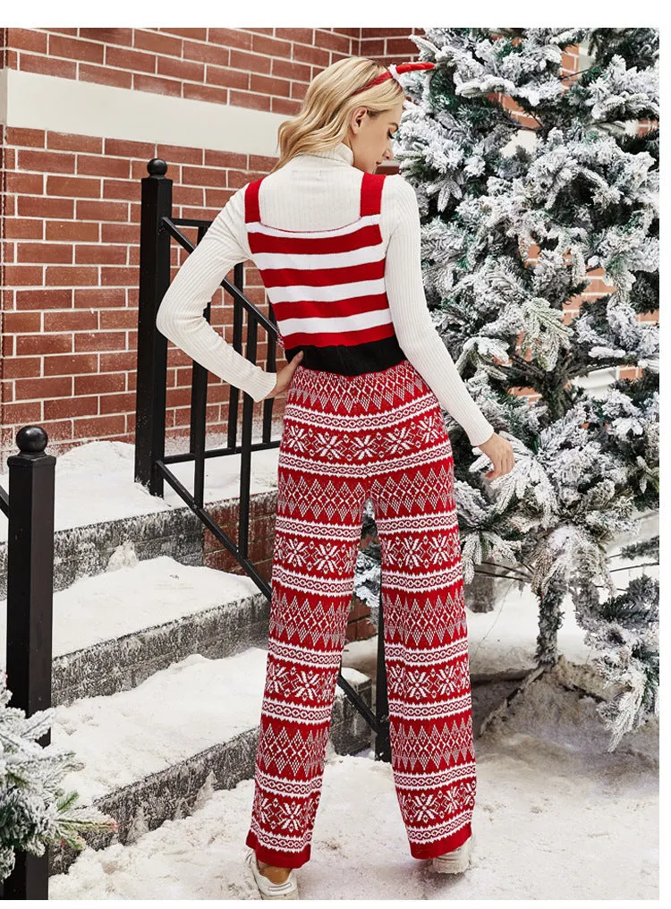 Diana Christmas Knit Overalls Women Jumpsuit