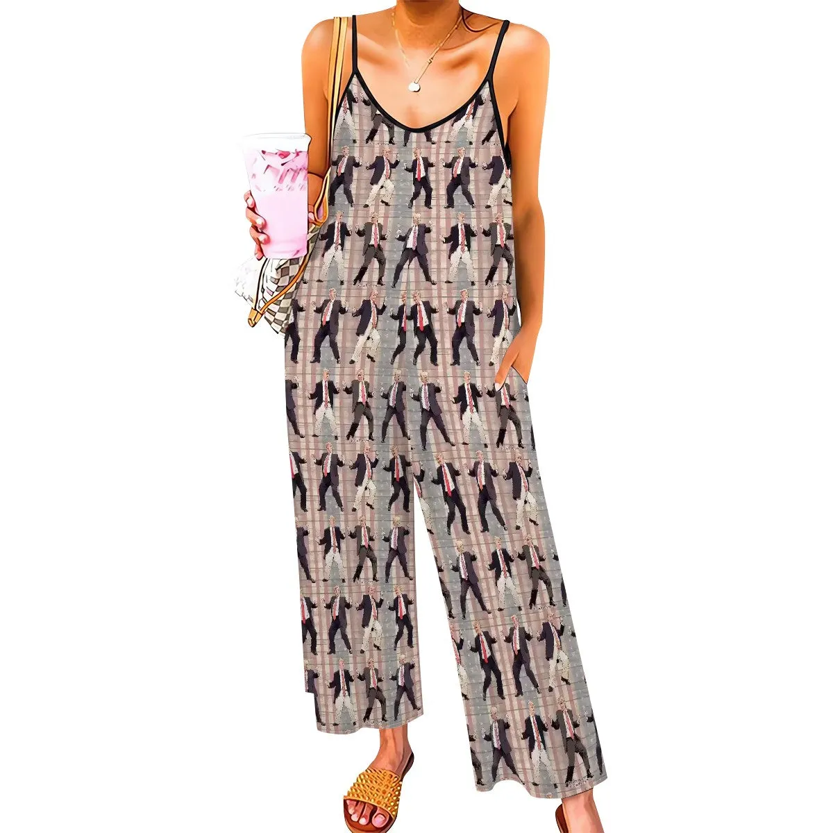 Donald Trump Themed Casual Jumpsuits for Women, MAGA Jumpsuit