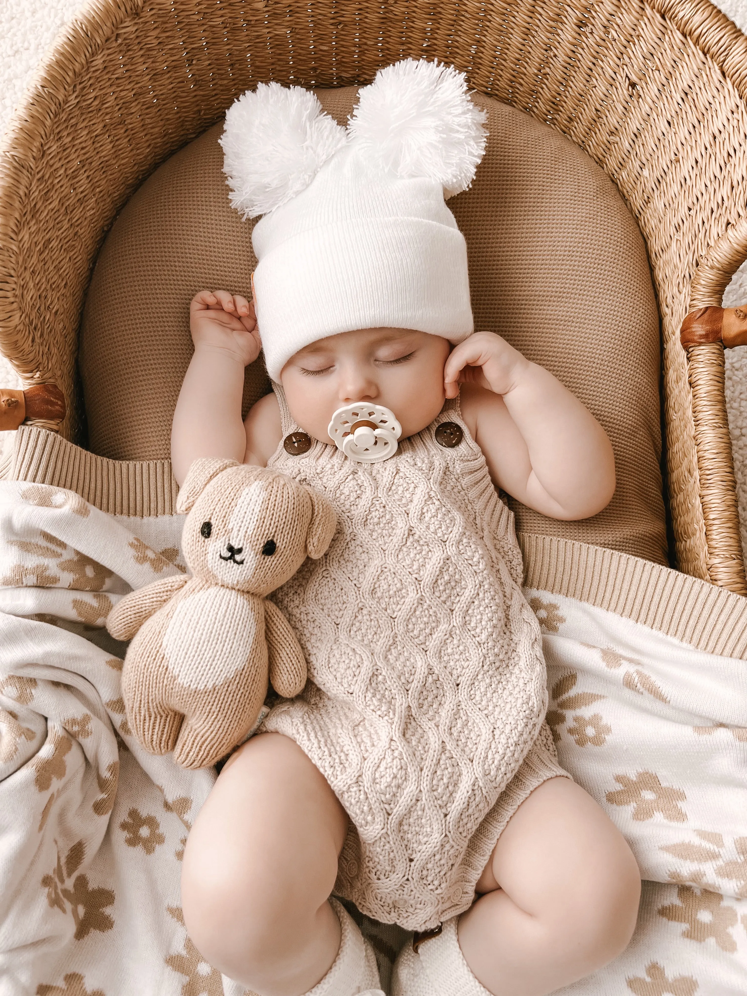 Double Pom Beanie | Milk