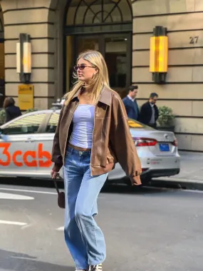 Espresso Harper Faux Leather Jacket