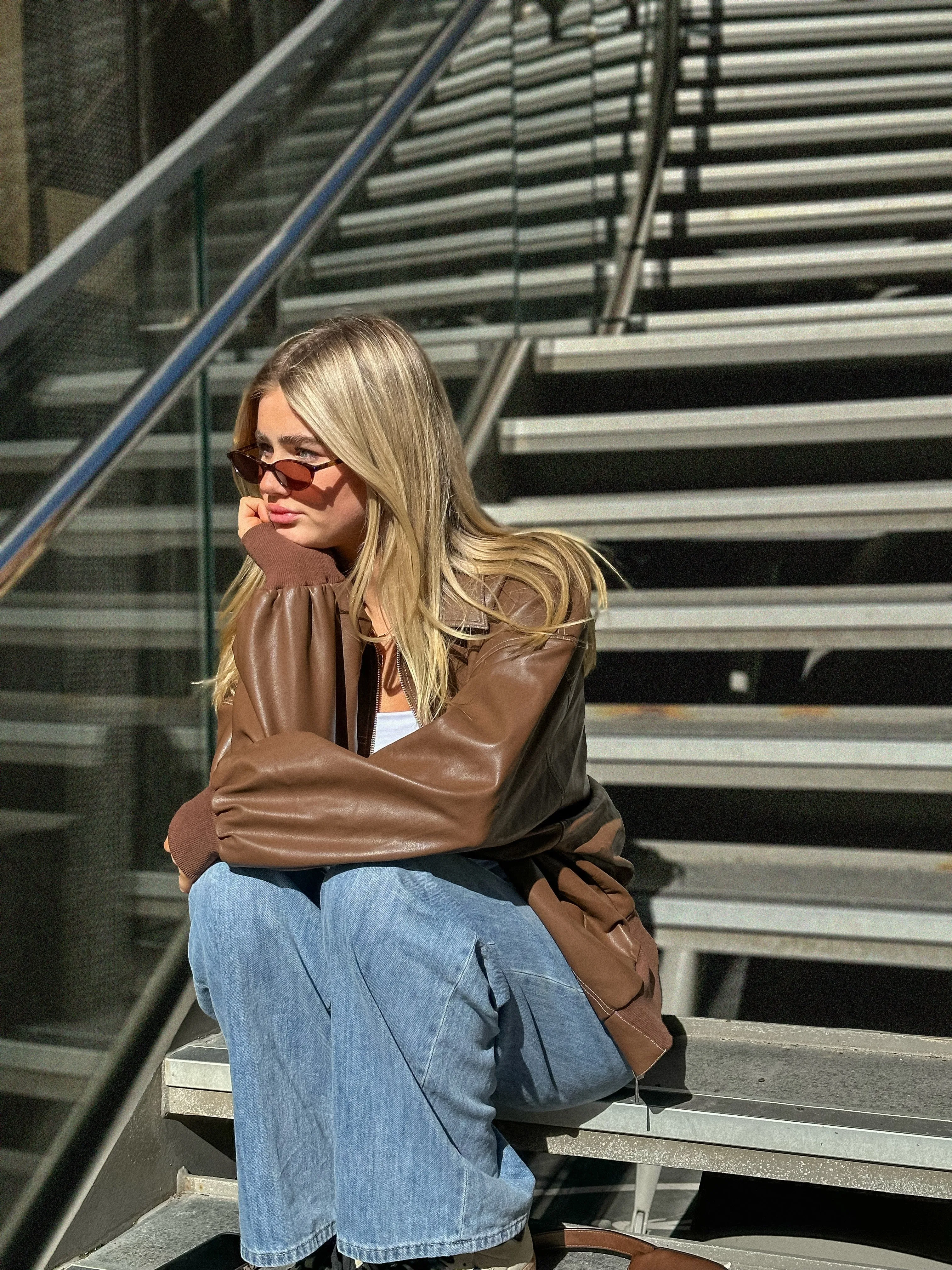 Espresso Harper Faux Leather Jacket