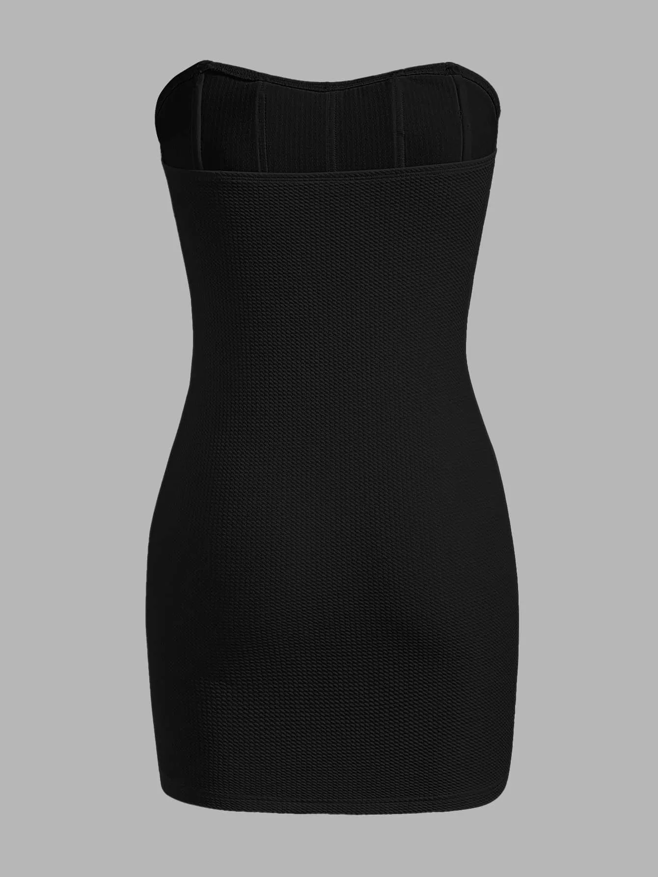 EZwear Seam Front Solid Tube Bodycon Dress