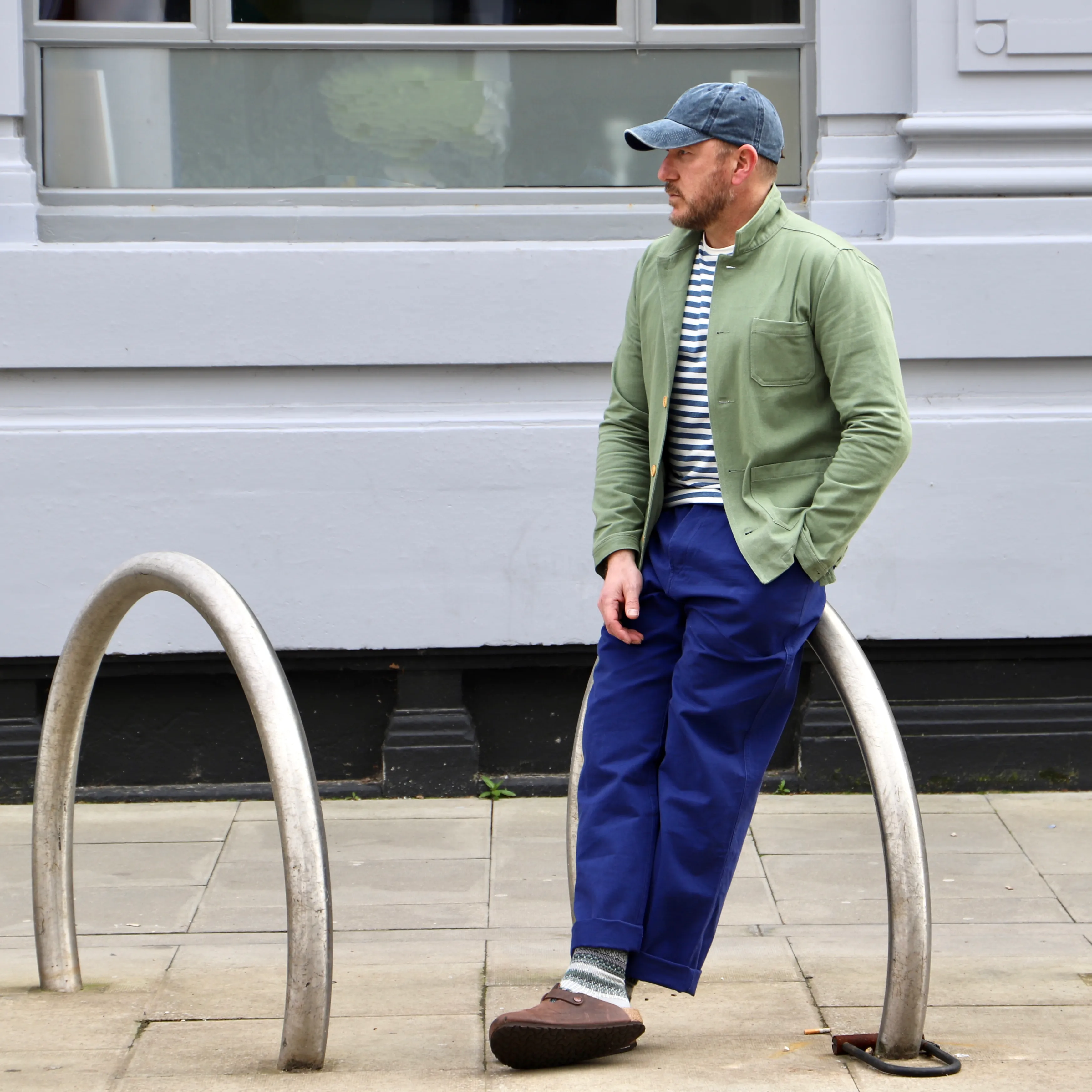 French Cotton Twill Chore Jacket Green