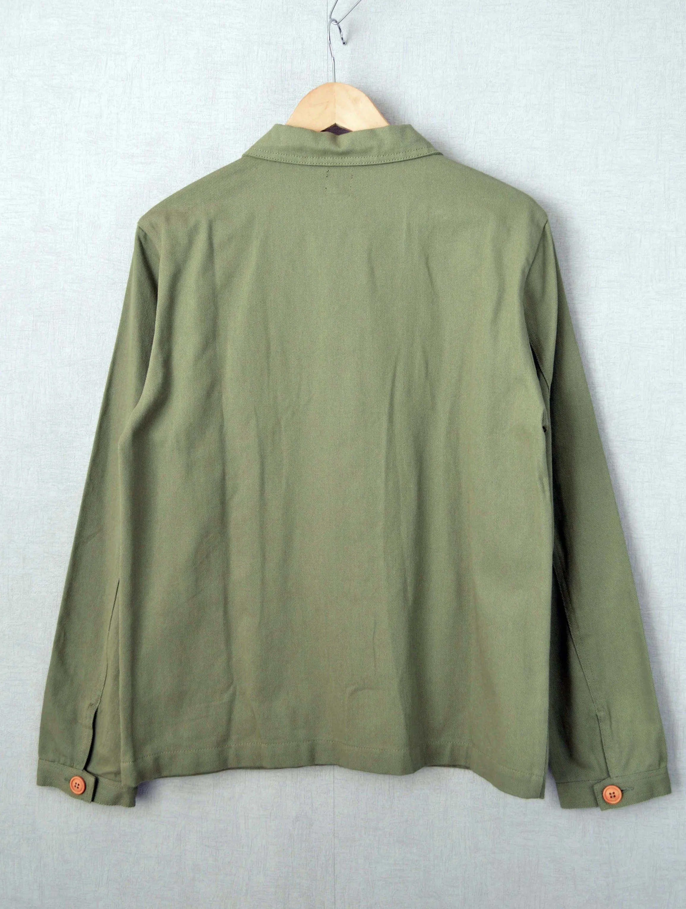 French Cotton Twill Chore Jacket Green