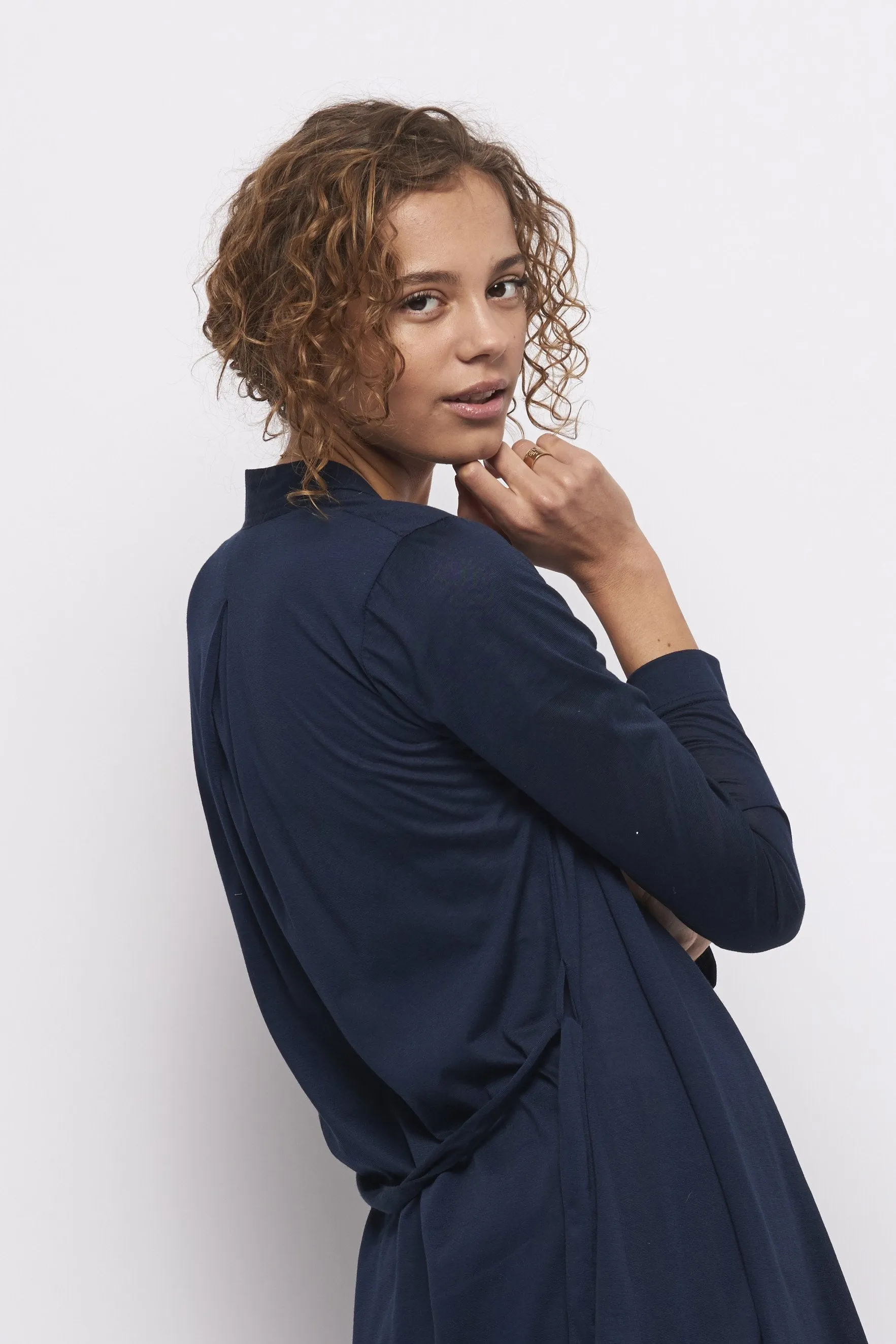Froks Wrap Jersey Cardigan / Navy