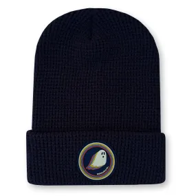 Ghost Waffle Knit Beanie in Navy