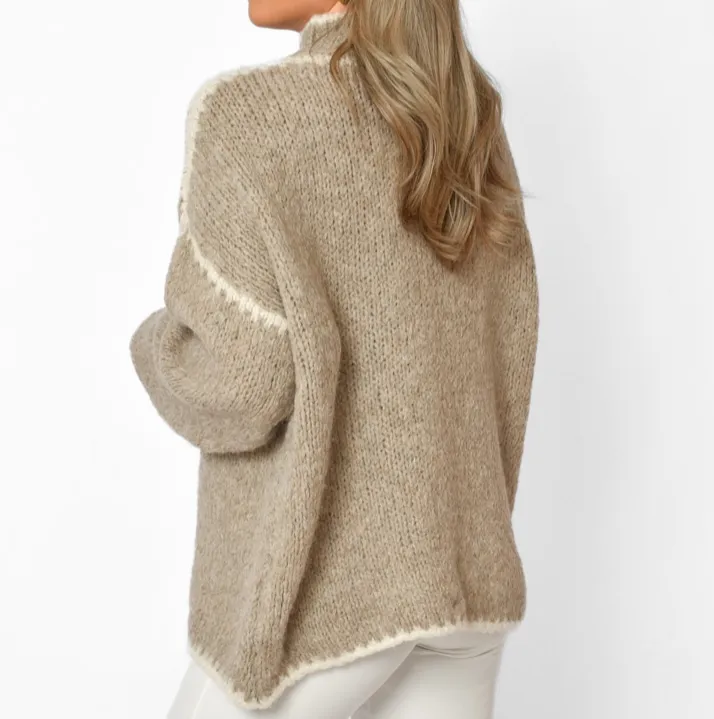 Helena Wool Stitch Jumper in Camel