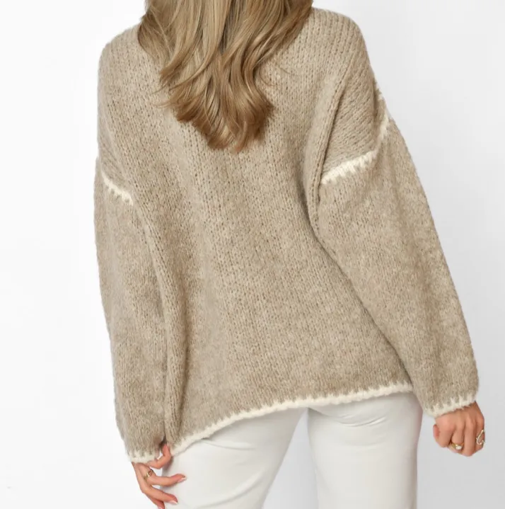 Helena Wool Stitch Jumper in Camel