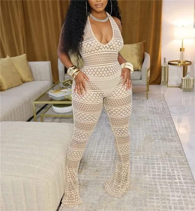 Hollow Flare Jumpsuit