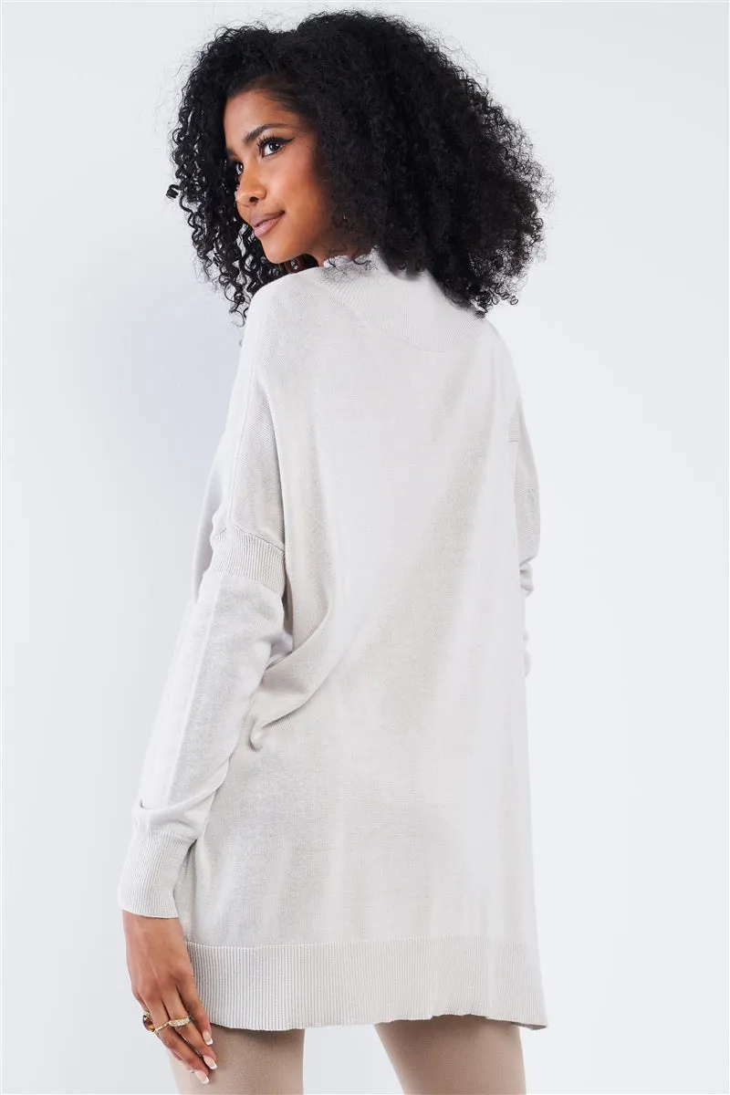 Iris Gray Asymmetrical Knit Sweater