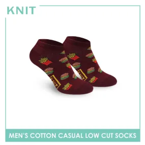 Knit Men's Paw Prints Cotton Light Performance Low Cut Socks 1 pair KMC3404