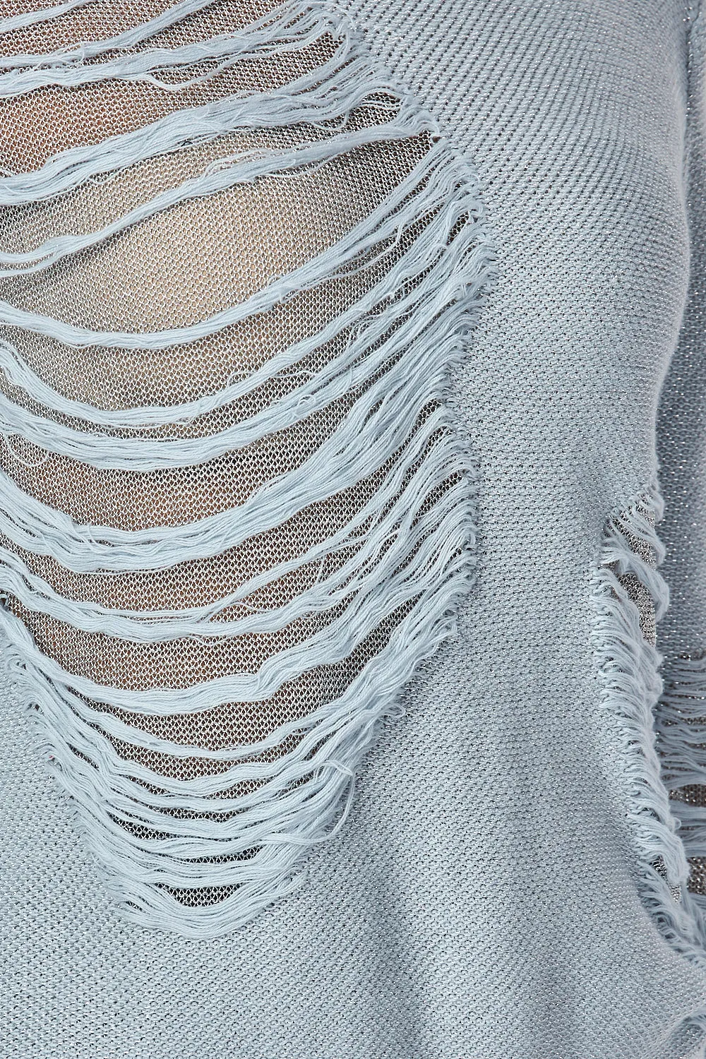 Kristen Distressed Metallic Lightweight Sweater Top