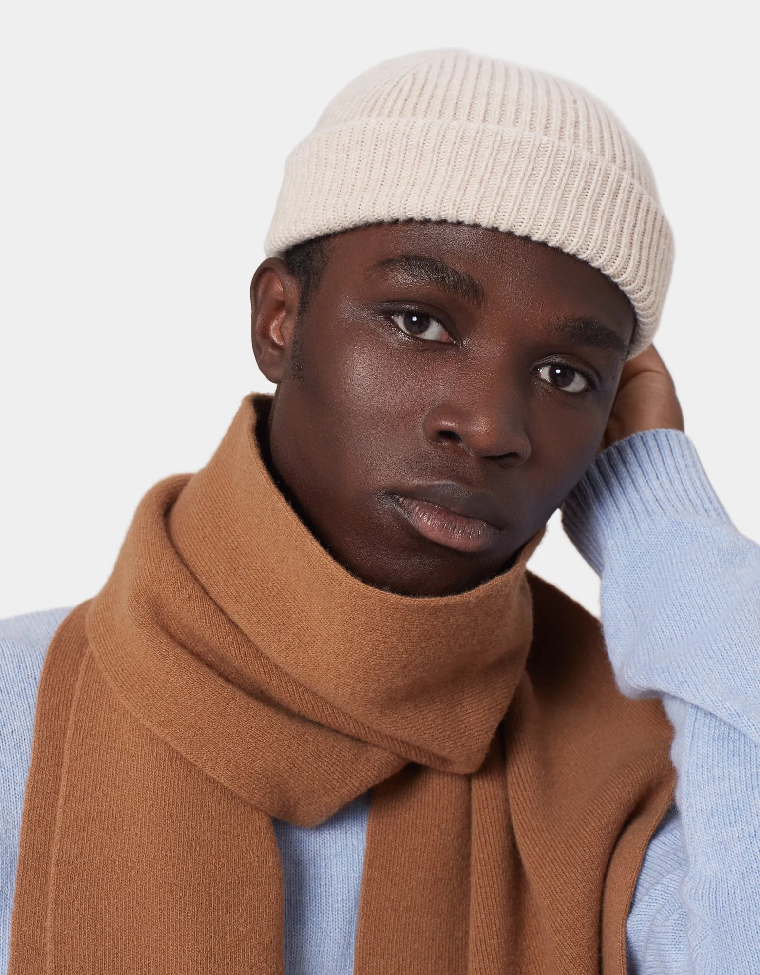 Merino Wool Beanie - Sandstone Orange