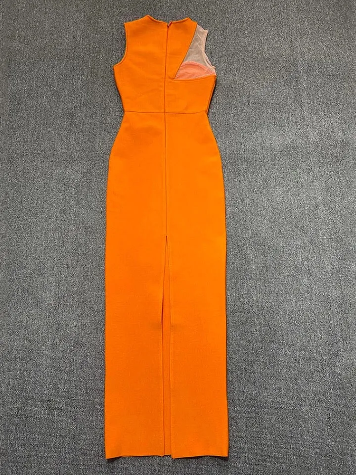 Mesh Sleeveless Bandage Dress
