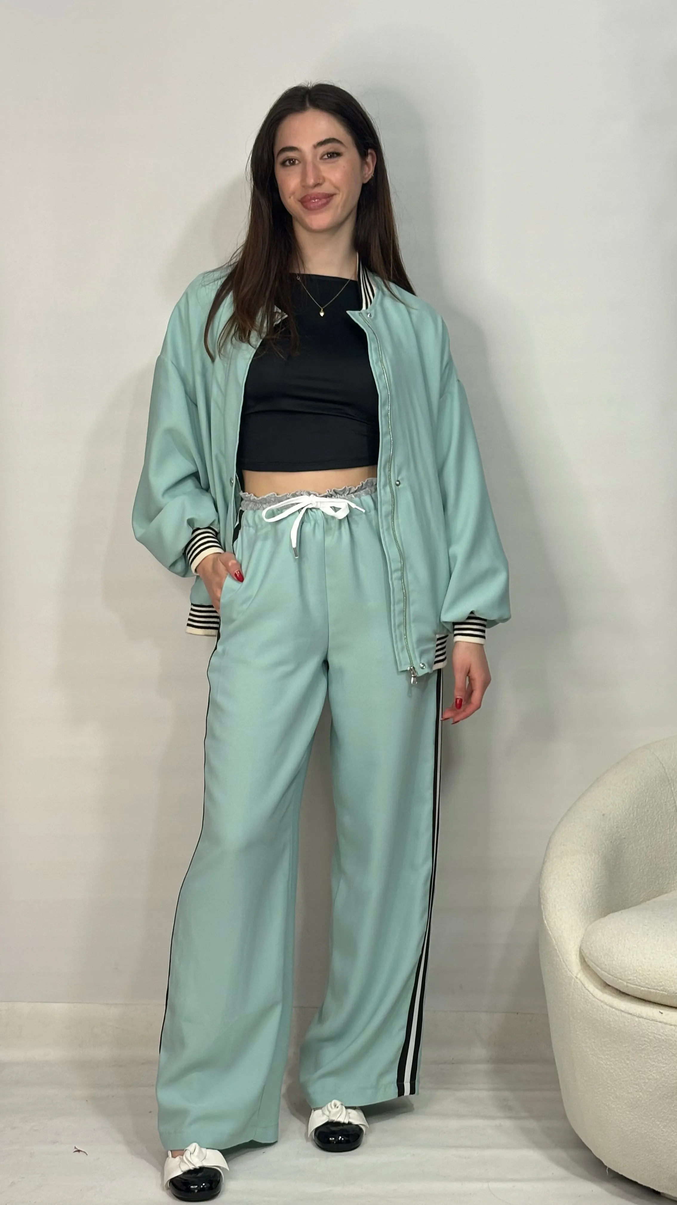 Mint bomber jacket