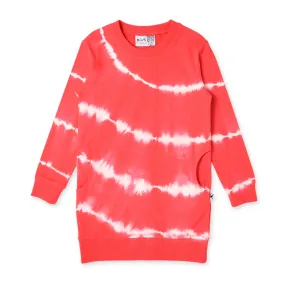 Minti Marble Pocket Crew Dress - Cherry
