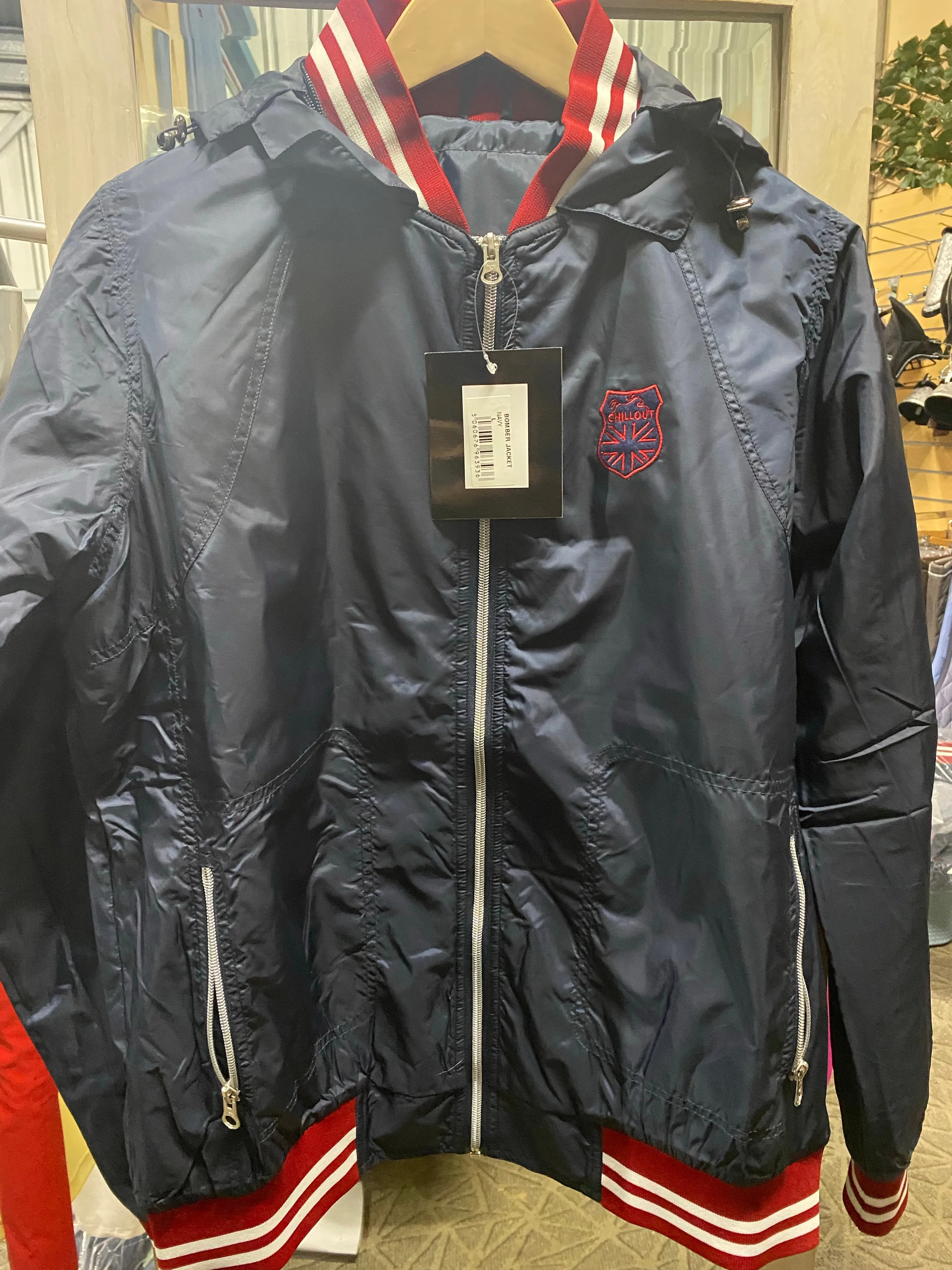 NEW Chillout Classic Bomber Jacket In Navy and Red