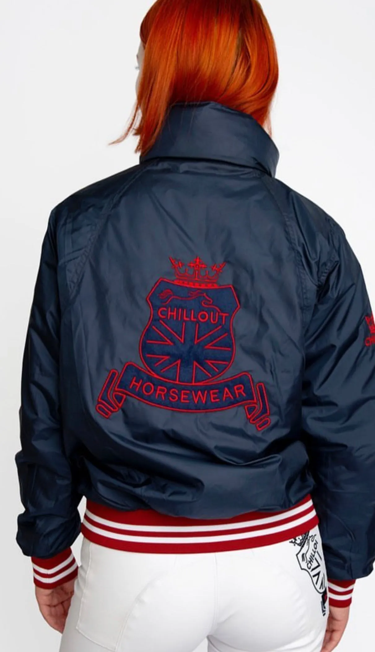 NEW Chillout Classic Bomber Jacket In Navy and Red
