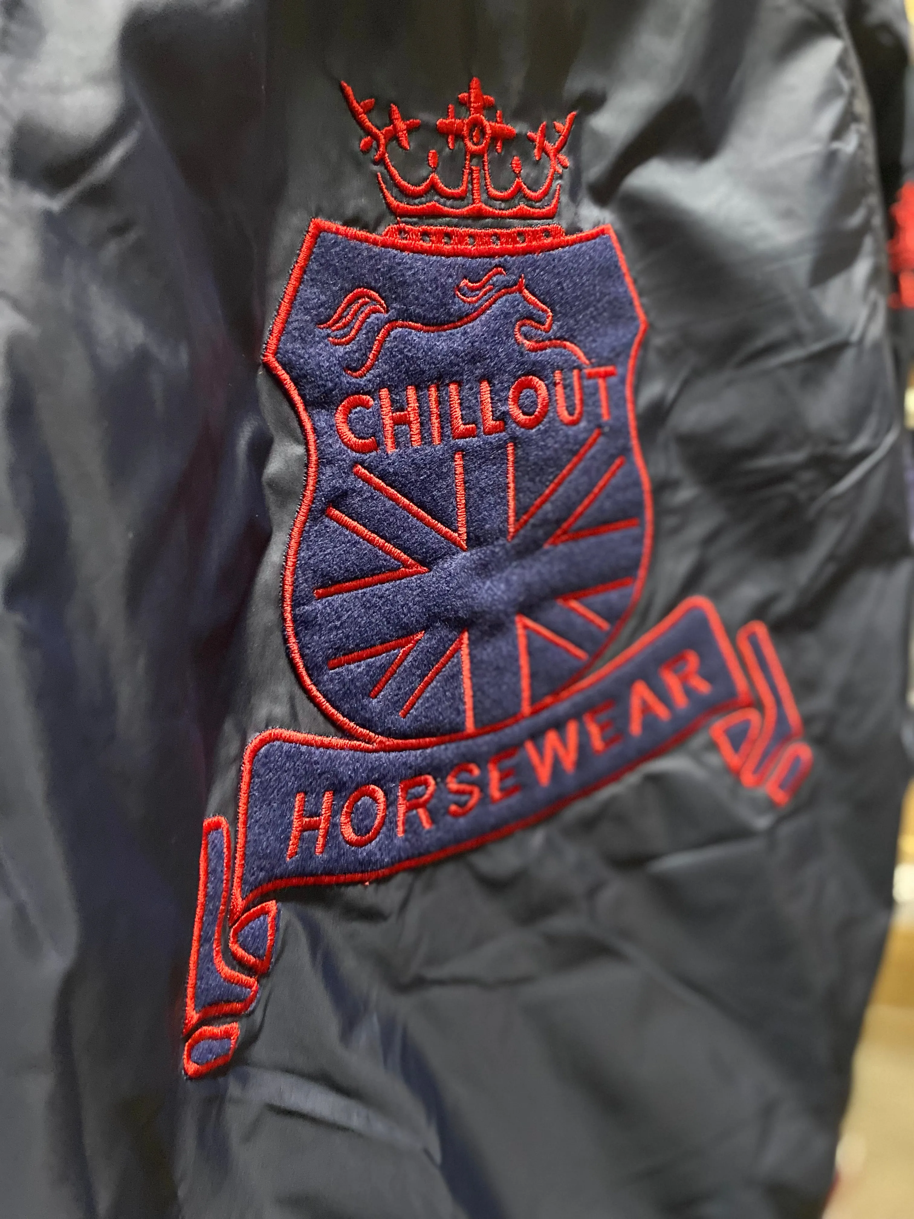 NEW Chillout Classic Bomber Jacket In Navy and Red