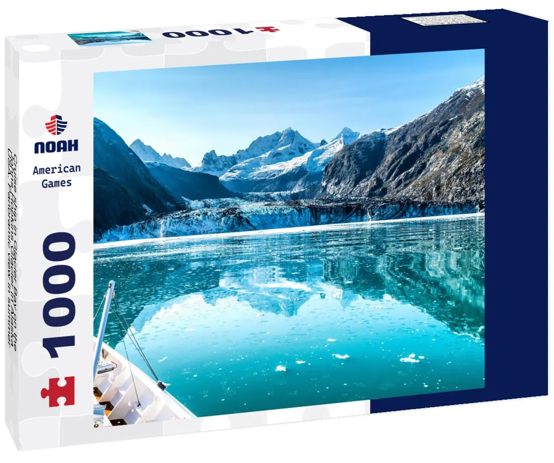 Noah Jigsaw Puzzle Cruise ship in Glacier Bay on the Johns Hopkins Glacier in Alaska, USA. Panoramic view in summer 1000 Pieces
