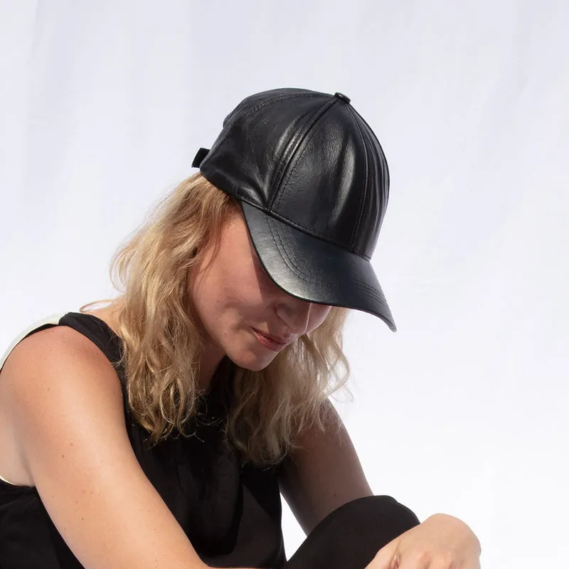 【NY】Leather Baseball Cap